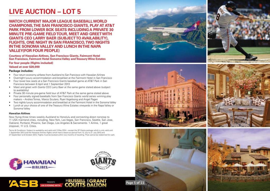 Auction Lot 5 - An Evening with Russell Coutts and Grant Dalton © SW